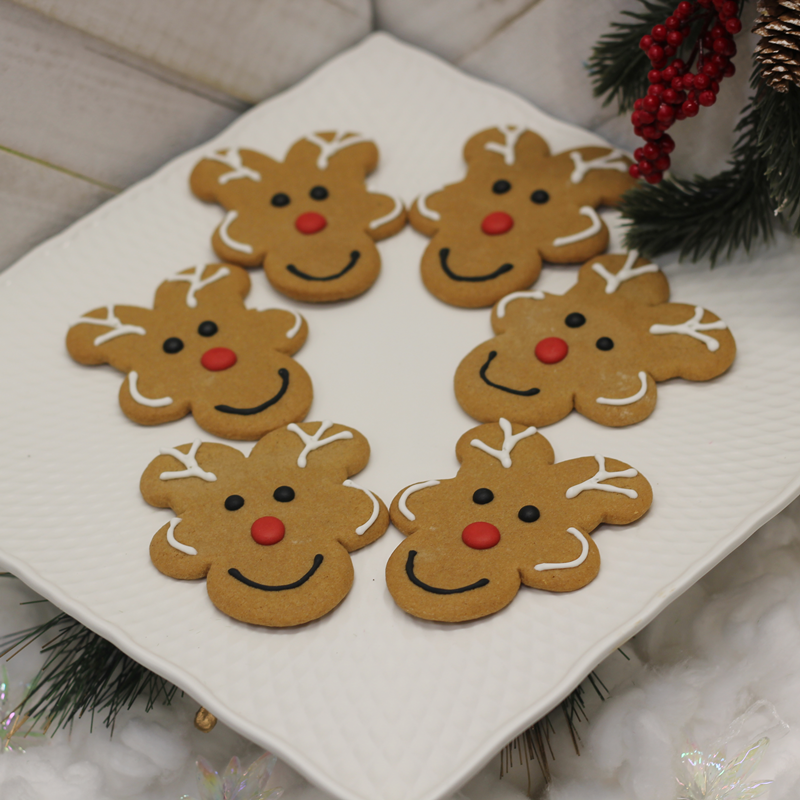 6PK Christmas Ginger Reindeer Cookies