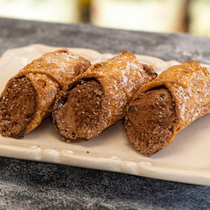 Italian Cannoli with chocolate custard at Goodies Italian Bakery