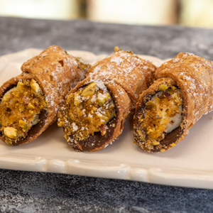 Italian Ricotta Cannoli with pistachios at Goodies Bakery