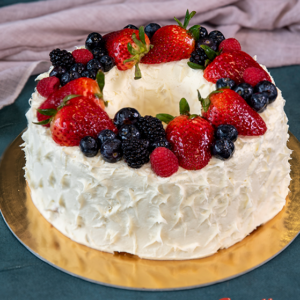 Fresh Berry Angel Food Cake by Goodies Bakery