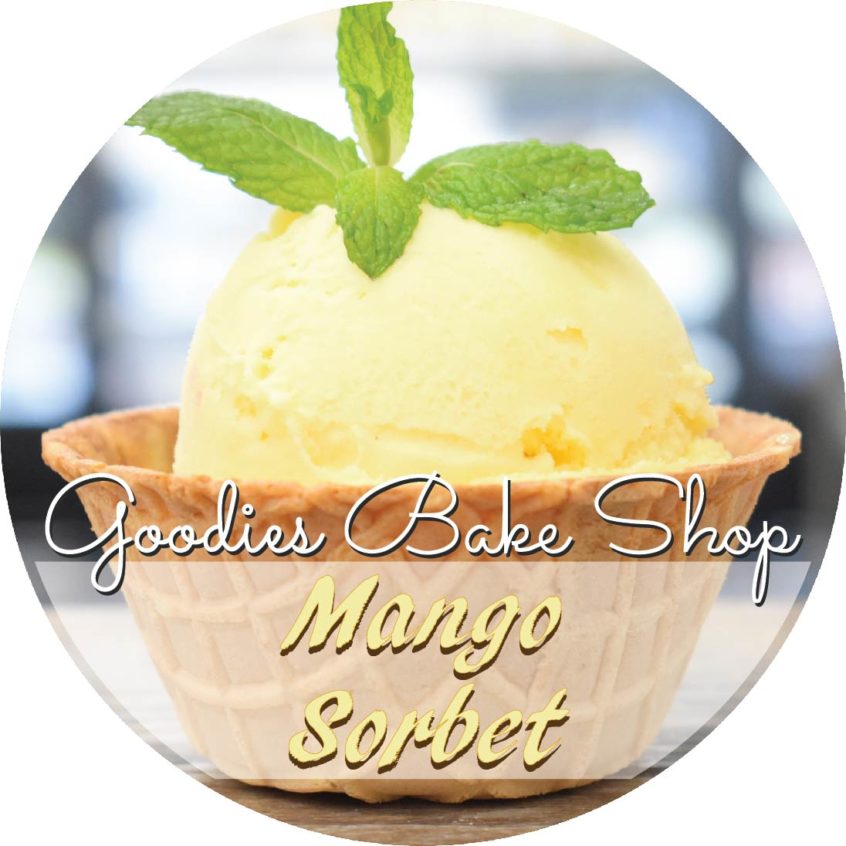 Real Mango Sorbet made with real ingredients at Goodies Bakery