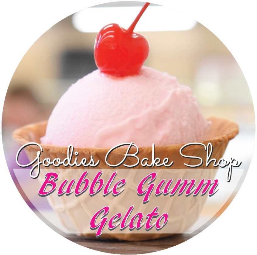 Bubble Gum Gelati made with real Cream at Goodies Bakery Winnipeg