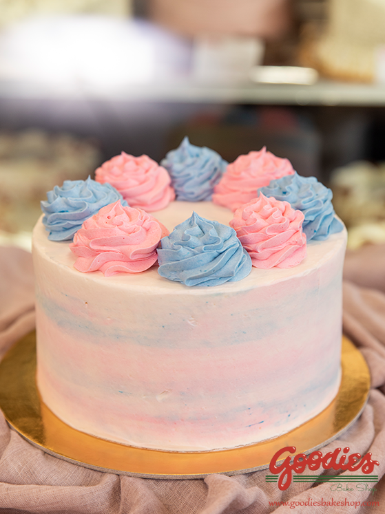 Simple Gender Reveal Cake By Goodies Bakeshop