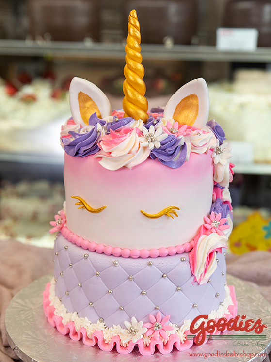 Pink and Purple Unicorn cake Goodies Bakery Winnipeg