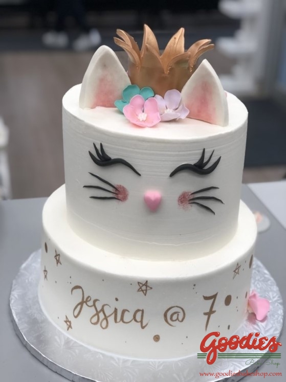 Fondant Floral Cat Cake *GF/V Avail – 25Grams Bakery