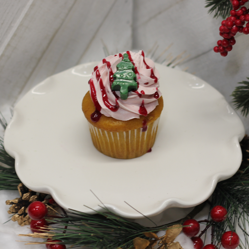 Lemon Raspberry Christmas Cupcakes
