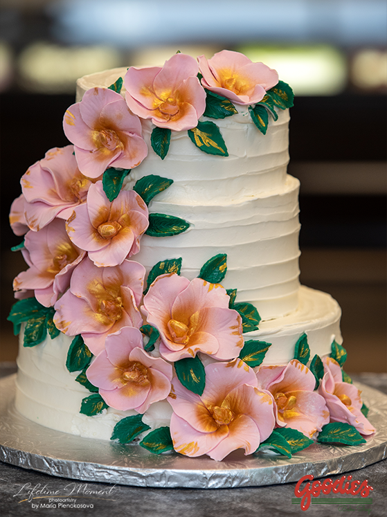 Lovely two-tier cake, designed just as we requested. - Picture of Farina  Bakery, Portland - Tripadvisor