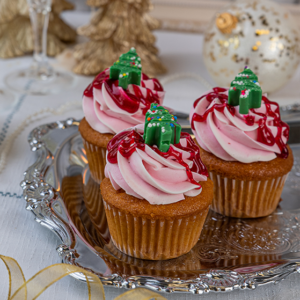 Lemon Raspberry Christmas Cupcakes Goodies Bakeshop