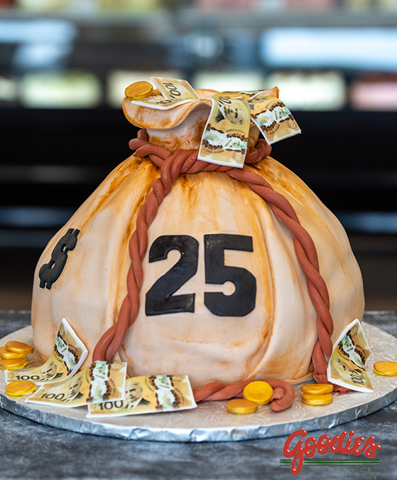 Money Bag Birthday Cake