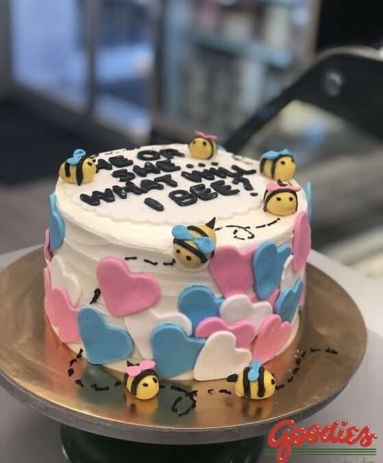 Bumble Bee He or She Gender Reveal Cake