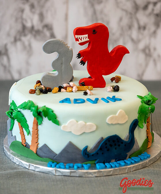 2D Dinosaur Birthday Cake