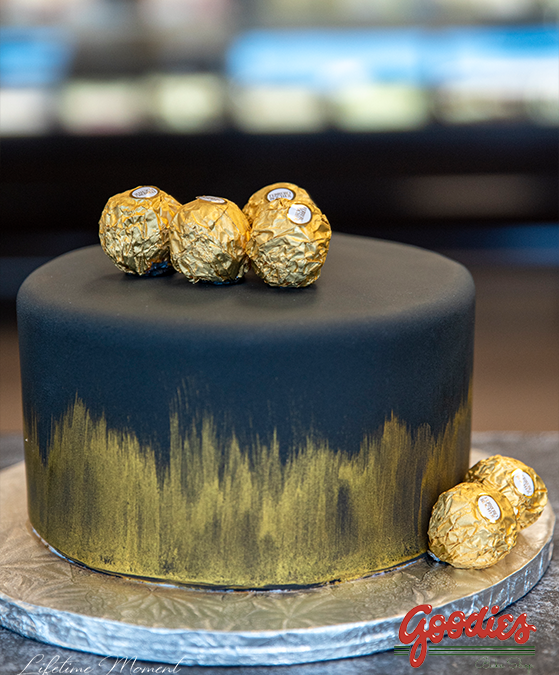 Black and Gold Birthday Cake