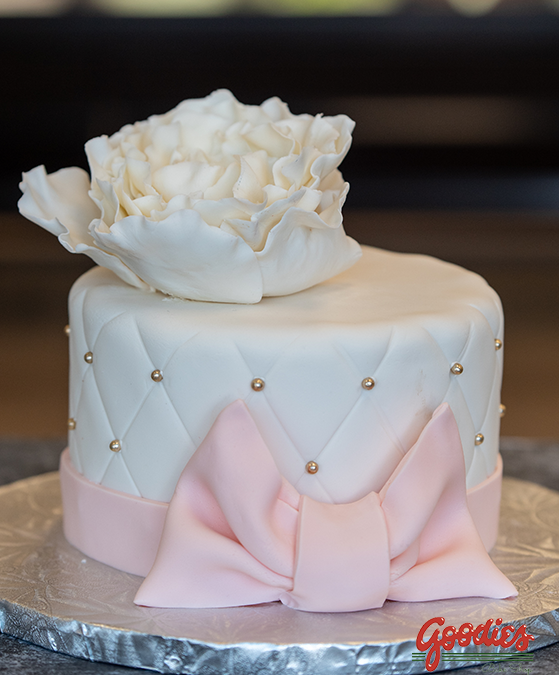 Pink Bow Fondant Cake