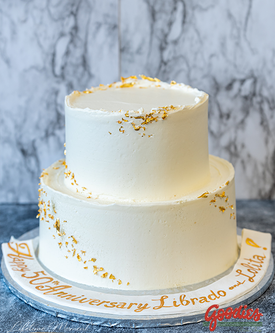Gold Flake Anniversary Cake