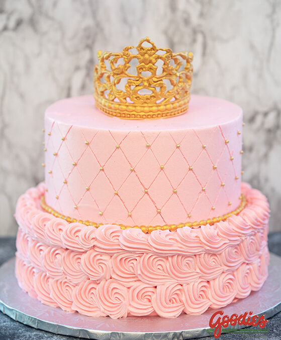 Pink and Gold Princess Cake