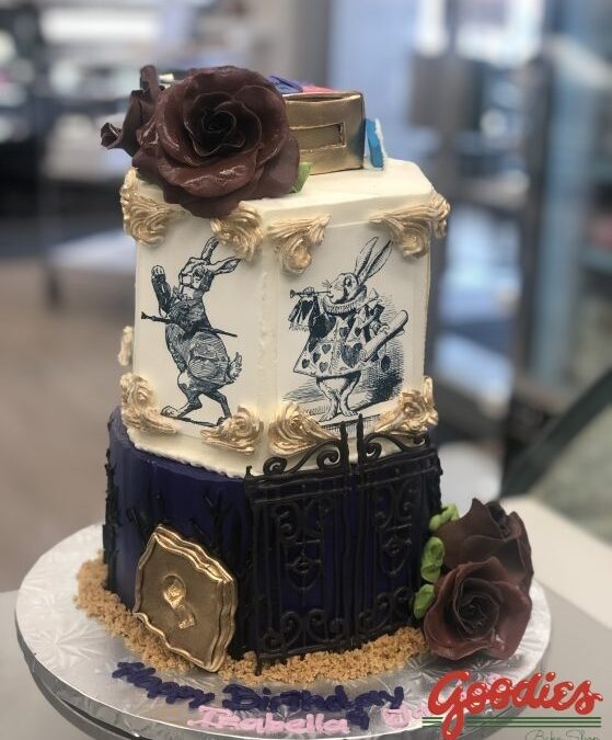 Modern Alice in Wonderland Cake