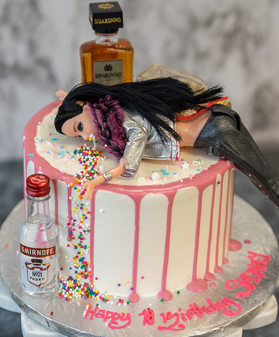 Drunk Barbie Birthday Cake