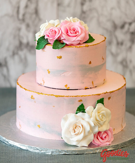 Pink Rose Wedding Cake