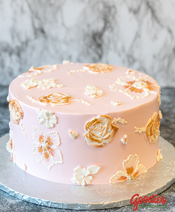 Gold Flower Birthday Cake
