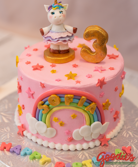 Unicorn Rainbow Birthday Cake