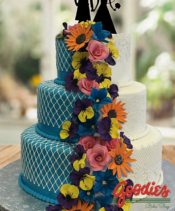 Ascending Flower Wedding Cake