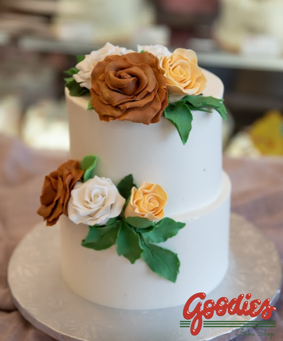 Antique Rose Two Tier Cake