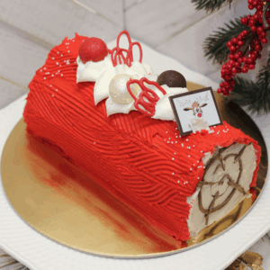 Red Velvet Yule Log