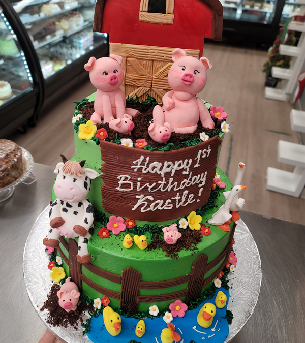 2 Tier Barn Yard Custom Cake