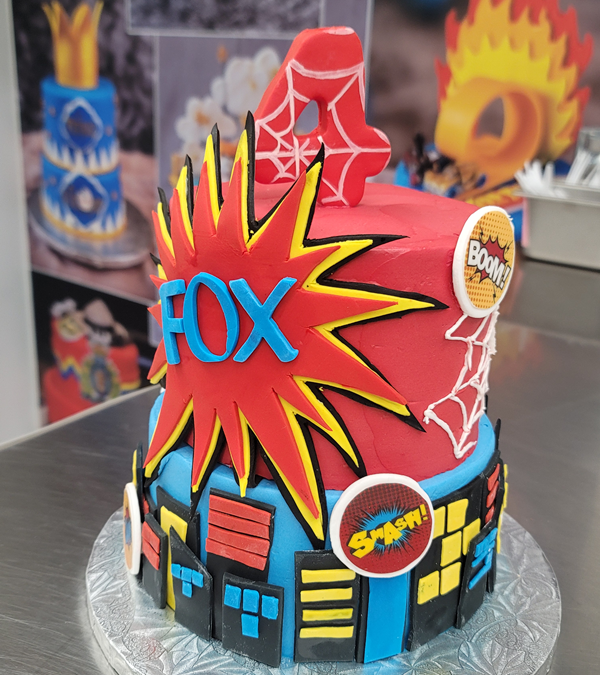 2 Tier Superhero Comic Custom Cake
