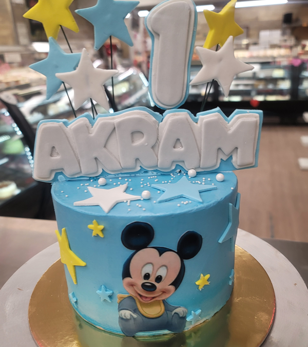 Baby Mickey 1st Birthday Cake