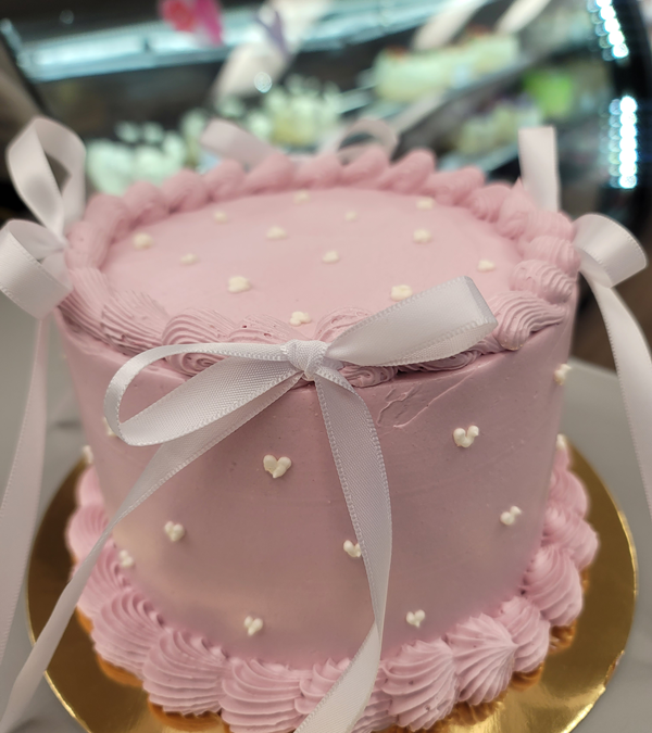 Pink Vintage Ribbon Cake
