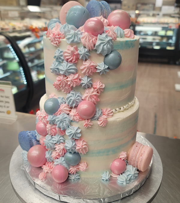 Pink and Blue Baby Shower Cake