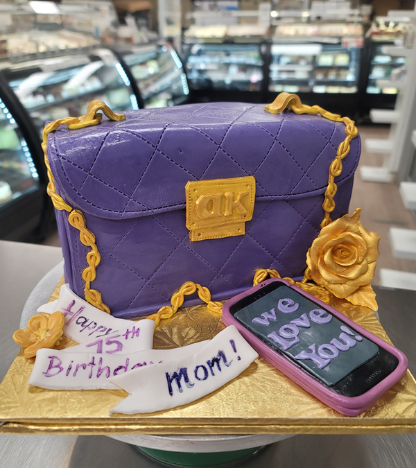Purple Quilted Purse Cake