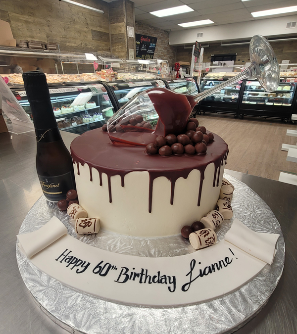 Red Wine Drip Custom Cake