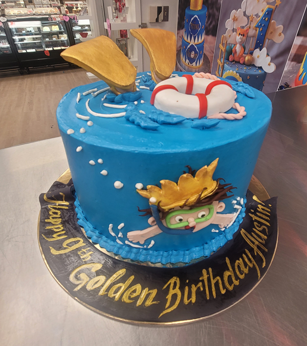 Cute Scuba Boy Cake