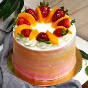 Mother's Day Strawberry Peach Cake